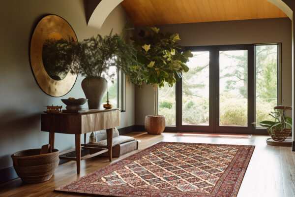A Sarouk Rug Adding Warmth and Comfort in an Entryway