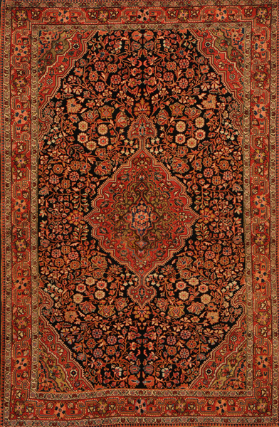 Antique Hand Knotted Malayer Rug