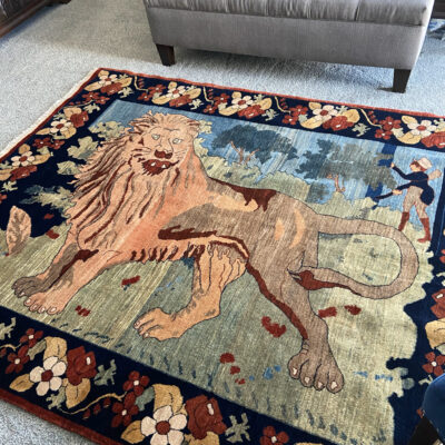 Qshqai lion rug Id 76933 in bed room jpg PS