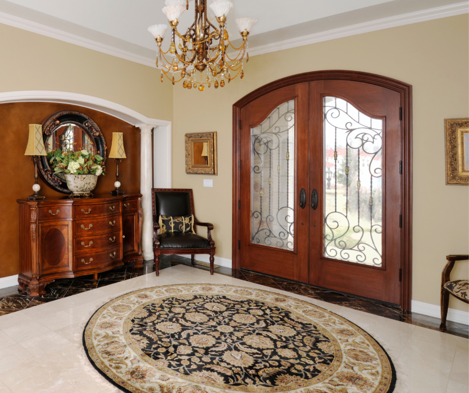 Large Round Rug in an Entranceway