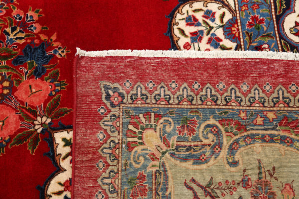 Red Tabriz 11'7" x 17'6" Floral Design with Torabi signature