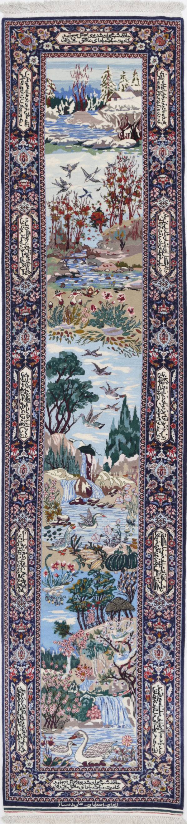 The Tree Of Life, Birds, Prayer Arches, And Vases Are Often Featured In Isfahan Rugs.