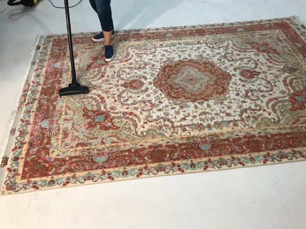 Vacuuming Persian Rug