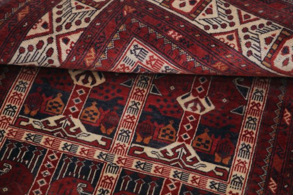 Red Khal Mohammadi 3'2'' x 4'7'' Panel Design
