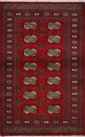 Red Kazak 7'10" x 10' Geometrical Design