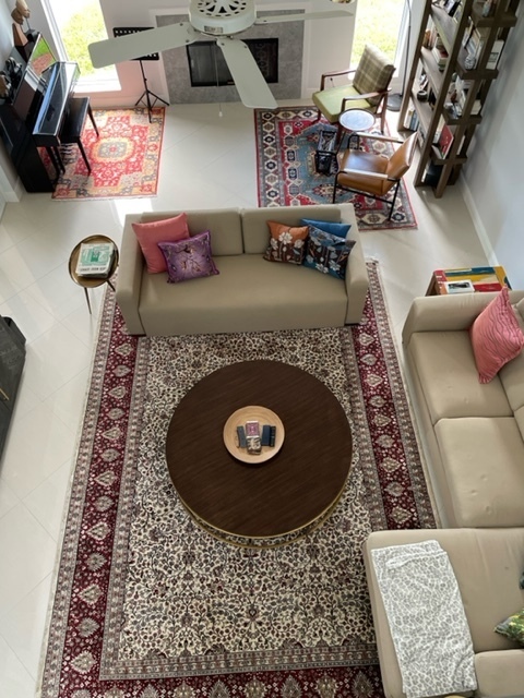Client Photo - Living Room with Multiple Rugs