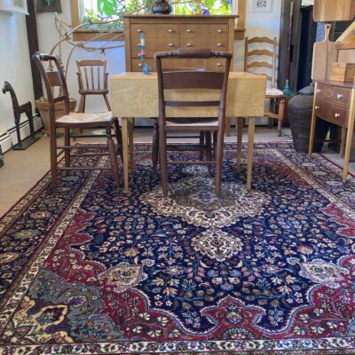 Tabriz 990102 living romm with blue and burgundy