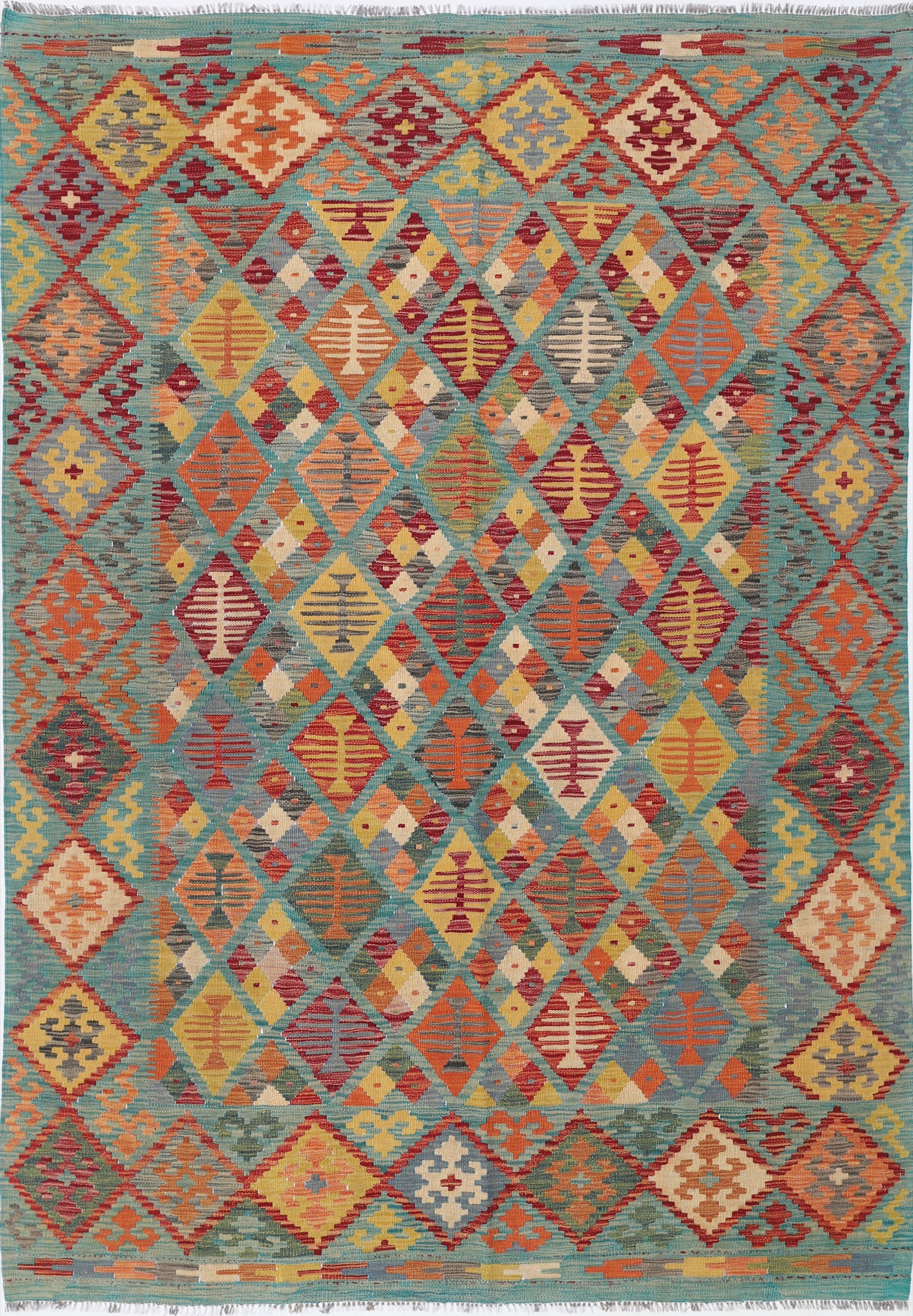 5’7″ x 8’2″ Flat Weave Kilim Rug