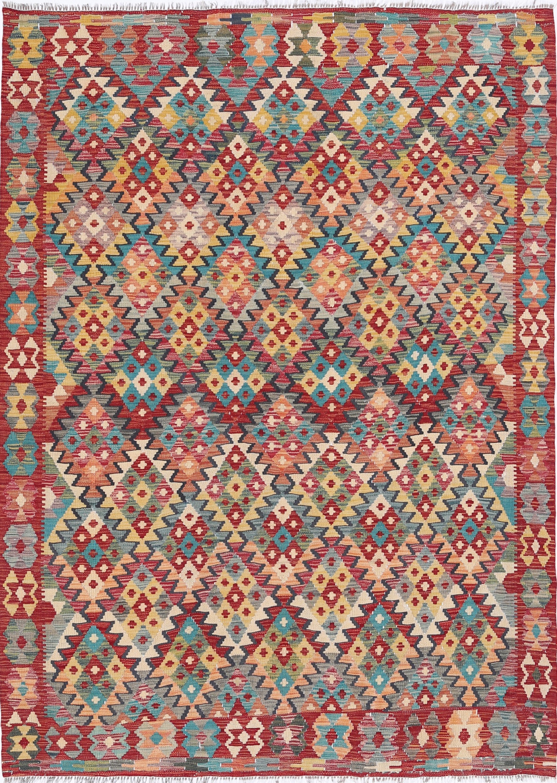 5’11” x 7’11” Flat Weave Kilim Rug