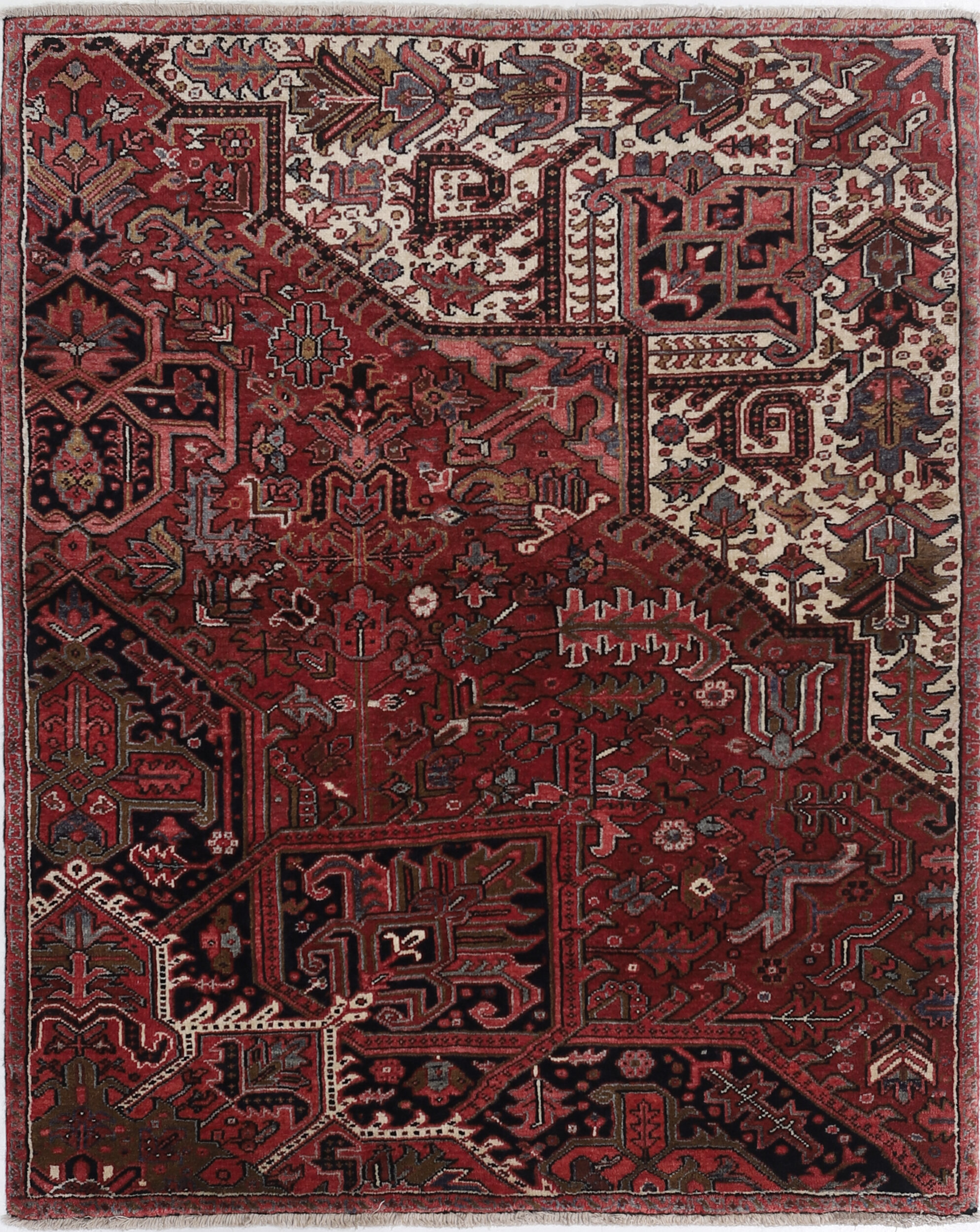 Heriz  4’3″ x 5’4″ Authentic Persian Rug