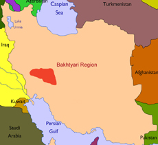 Map showing location of bakhiar