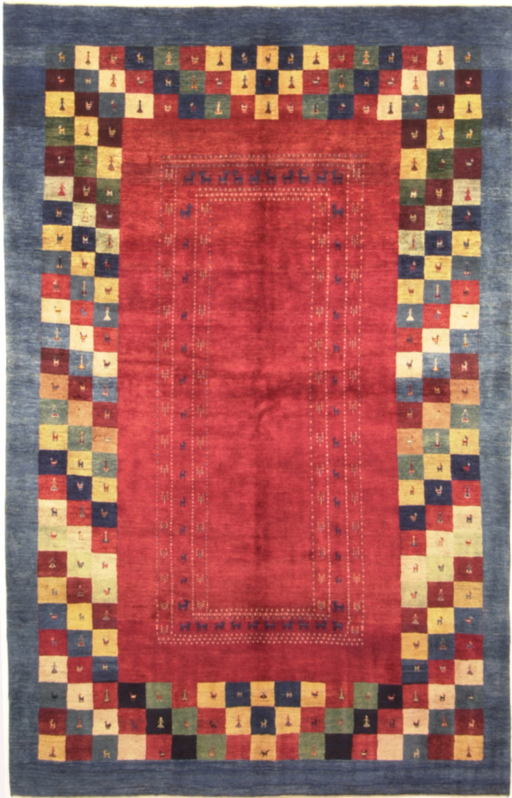 Example of a red Gabbeh Persian Rug