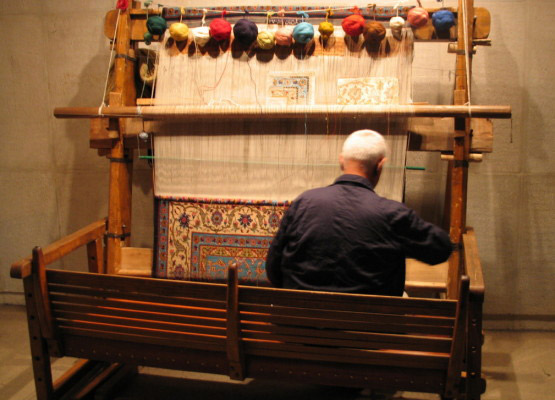 Persian Rug Weaver in the workshop