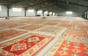 Persian rugs being dried